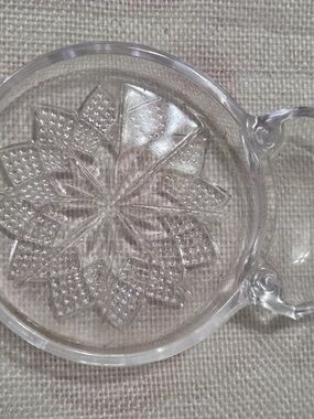 Vintage MCM Fostoria glass coaster with ashtray